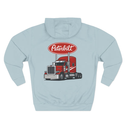 Peterbilt Red Truck Hoodie - Logo Fleece Pullover for Truckers & Fans