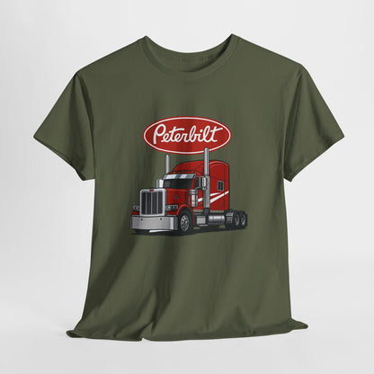 Peterbilt Red Semi Truck Graphic T-Shirt — Trucker Tee for Drivers & Fans