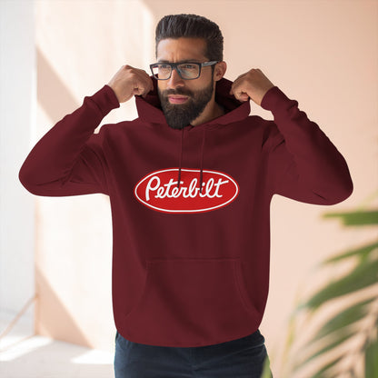 Peterbilt Red Truck Hoodie - Logo Fleece Pullover for Truckers & Fans