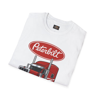 Peterbilt Red Semi Truck T-Shirt — Classic Logo Trucker Tee