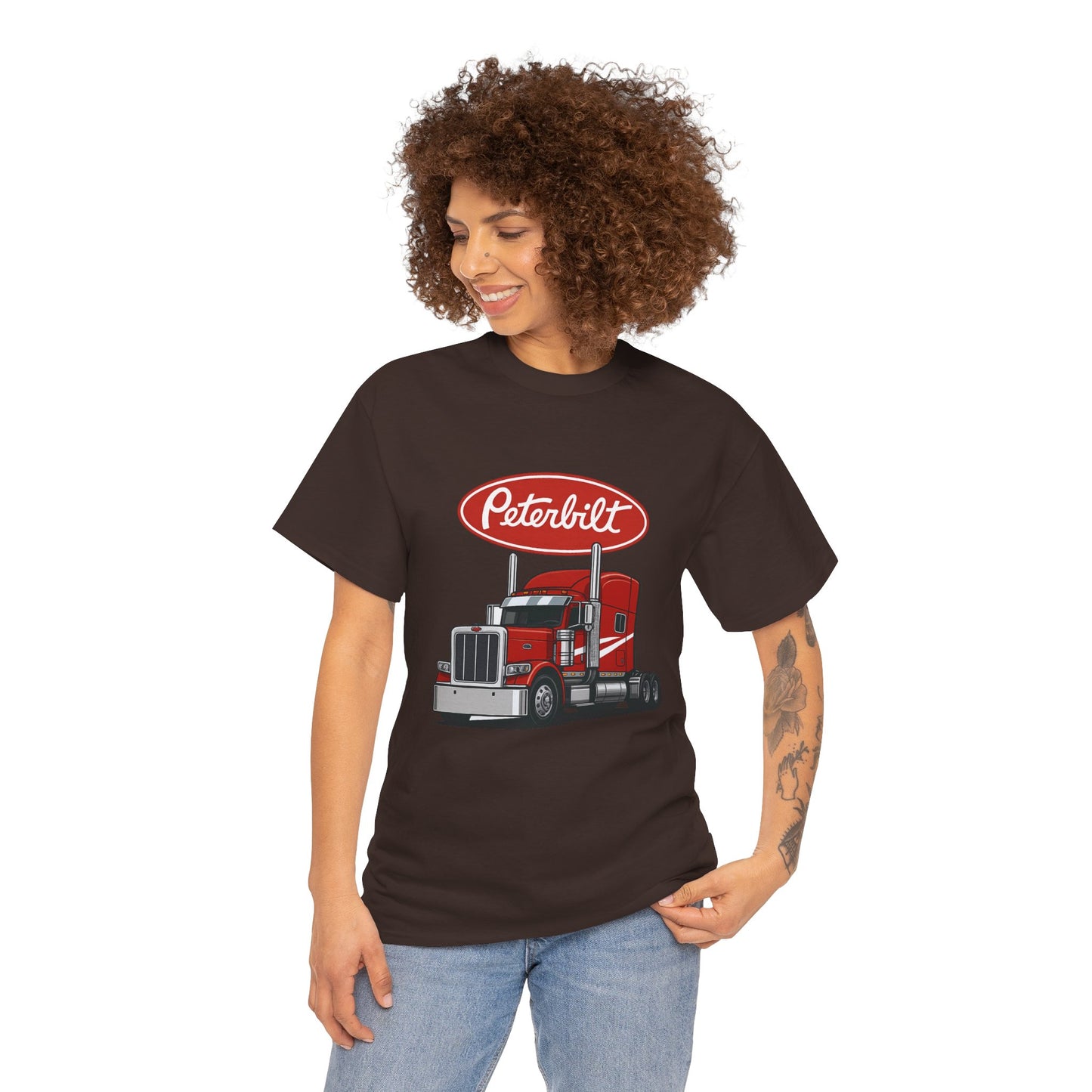 Peterbilt Red Semi Truck Graphic T-Shirt — Trucker Tee for Drivers & Fans