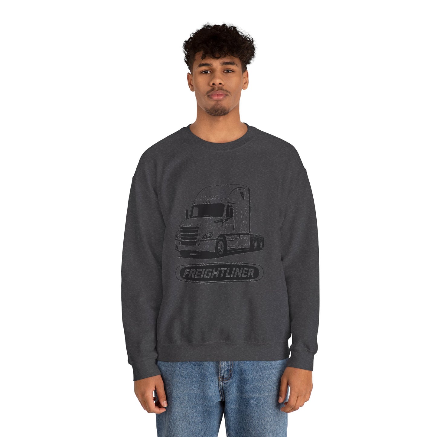 Freightliner Semi Truck Crewneck Sweatshirt — Logo Truck Driver Gift