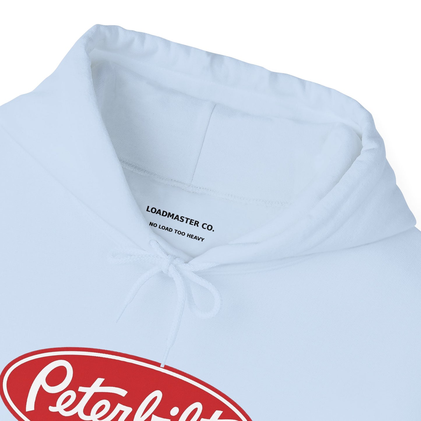 Peterbilt Logo Truck Hoodie — Red Semi-Truck Graphic Hooded Sweatshirt