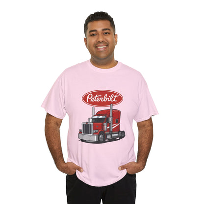 Peterbilt Red Semi Truck Graphic T-Shirt — Trucker Tee for Drivers & Fans