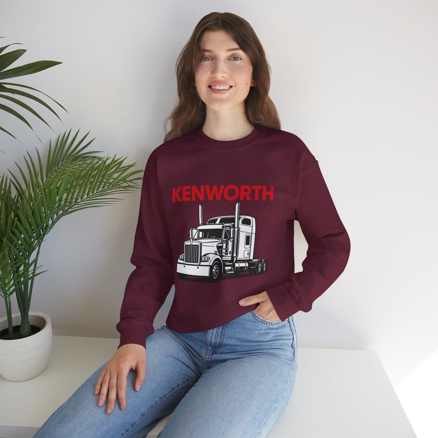 Kenworth Semi Truck Crewneck Sweatshirt — Classic Trucker Graphic