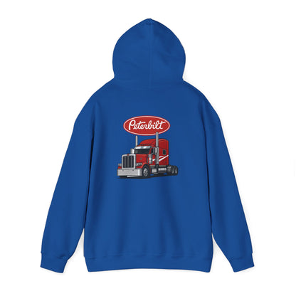 Peterbilt Logo Truck Hoodie — Red Semi-Truck Graphic Hooded Sweatshirt