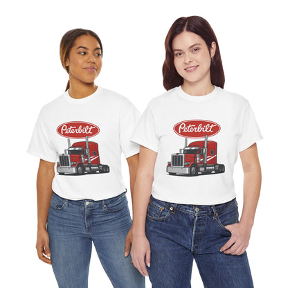 Peterbilt Red Semi Truck Graphic T-Shirt — Trucker Tee for Drivers & Fans