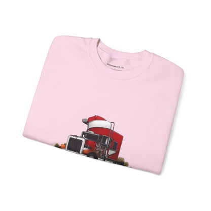 Santa Drives a Truck Sweatshirt — Christmas Trucking Holiday Crewneck
