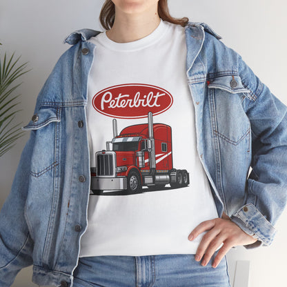 Peterbilt Red Semi Truck Graphic T-Shirt — Trucker Tee for Drivers & Fans