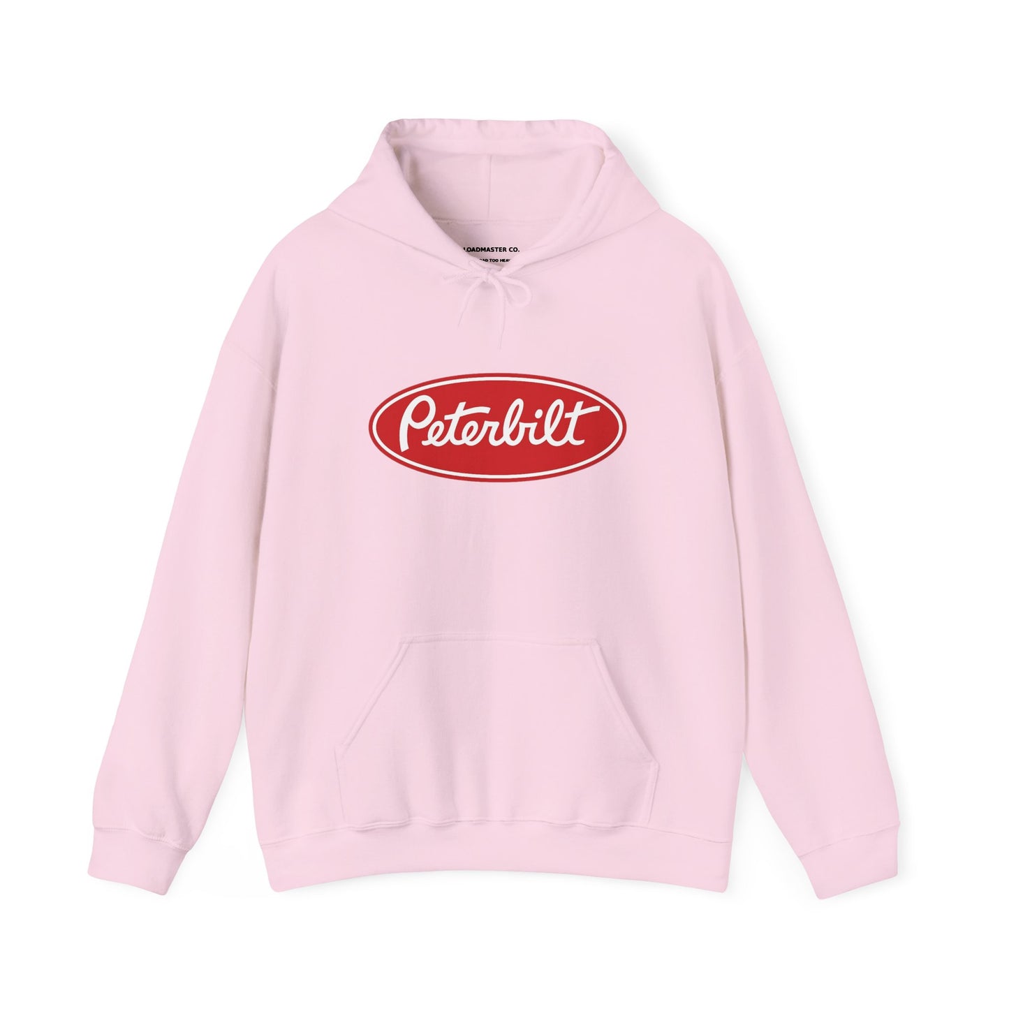 Peterbilt Logo Truck Hoodie — Red Semi-Truck Graphic Hooded Sweatshirt
