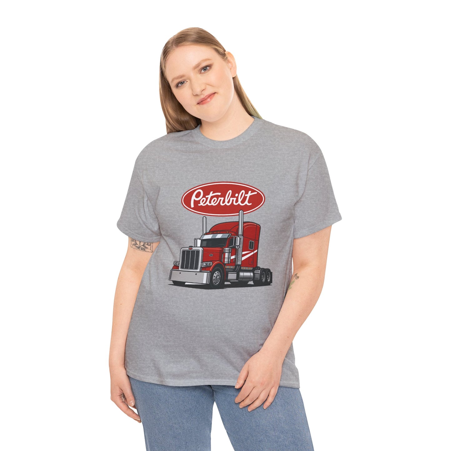 Peterbilt Red Semi Truck Graphic T-Shirt — Trucker Tee for Drivers & Fans