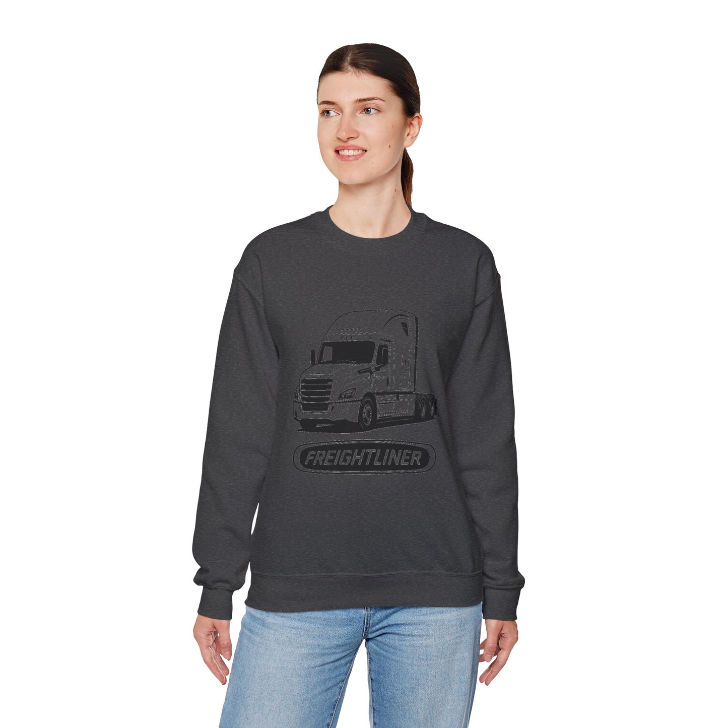 Freightliner Semi Truck Crewneck Sweatshirt — Logo Truck Driver Gift