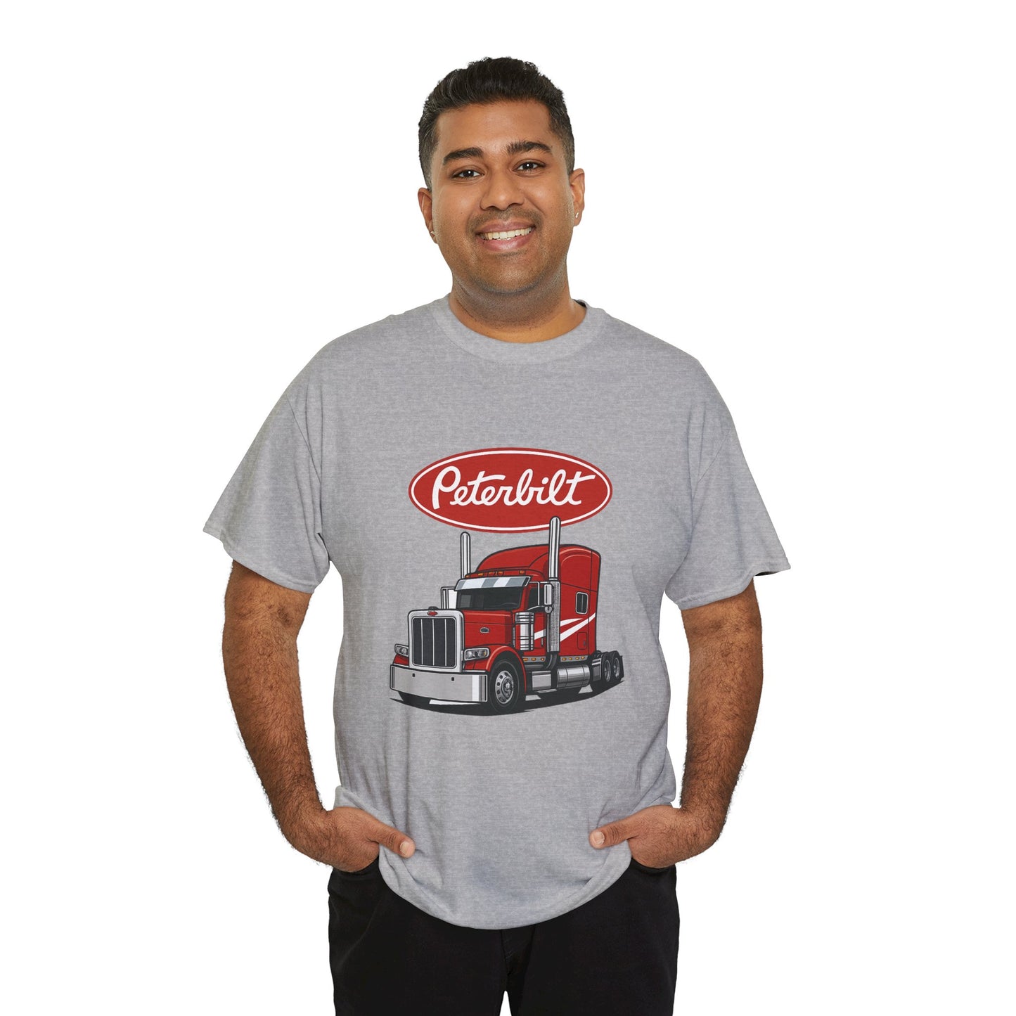 Peterbilt Red Semi Truck Graphic T-Shirt — Trucker Tee for Drivers & Fans
