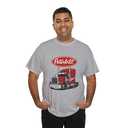 Peterbilt Red Semi Truck Graphic T-Shirt — Trucker Tee for Drivers & Fans