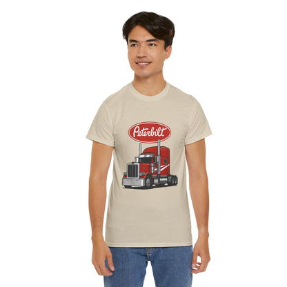 Peterbilt Red Semi Truck Graphic T-Shirt — Trucker Tee for Drivers & Fans