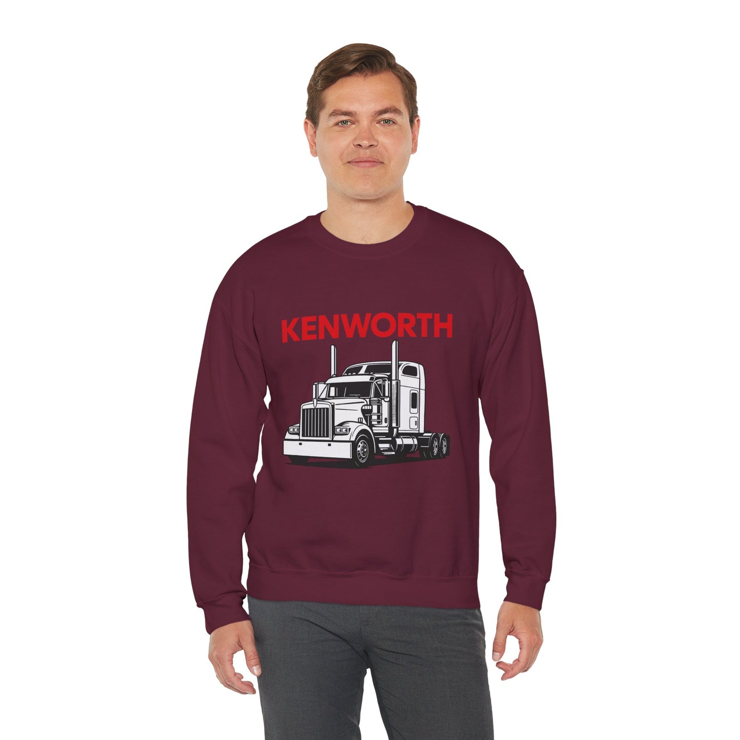Kenworth Semi Truck Crewneck Sweatshirt — Classic Trucker Graphic