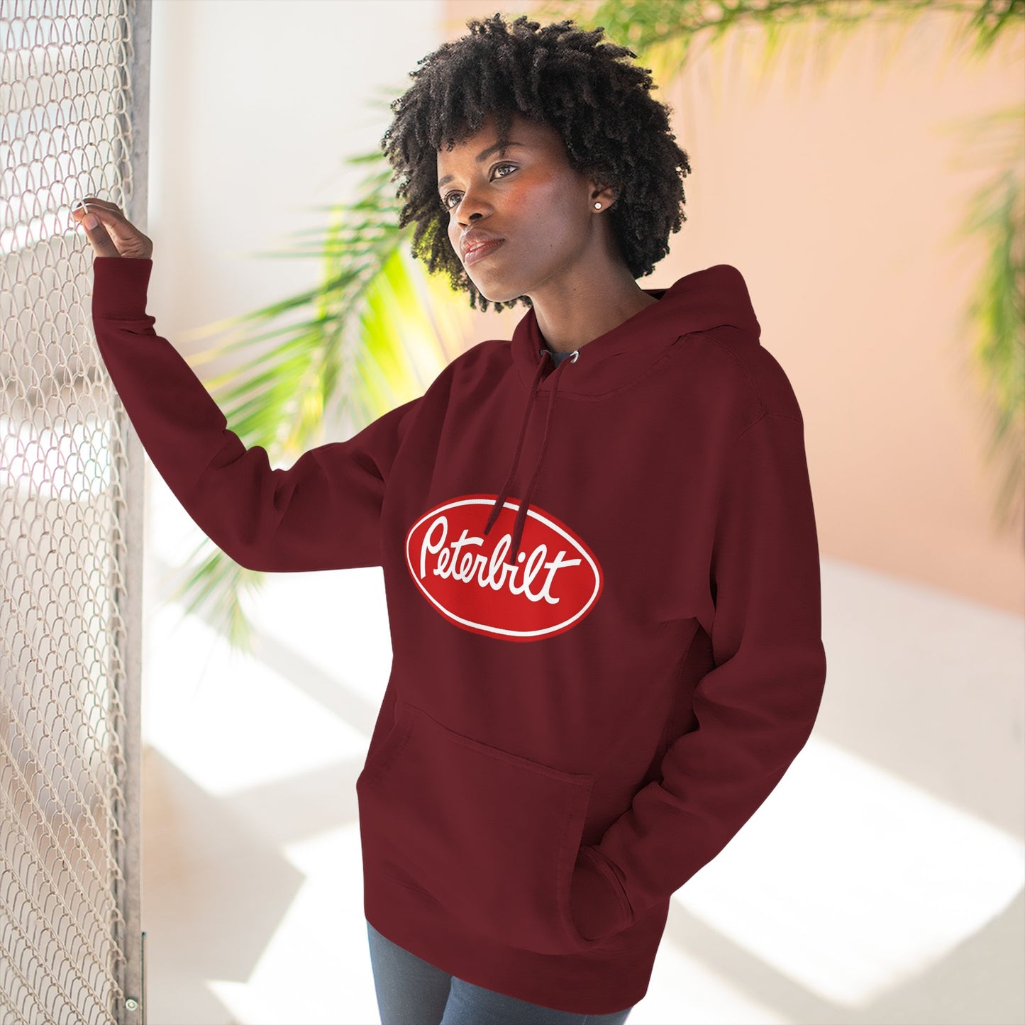 Peterbilt Red Truck Hoodie - Logo Fleece Pullover for Truckers & Fans