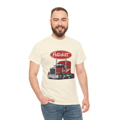 Peterbilt Red Semi Truck Graphic T-Shirt — Trucker Tee for Drivers & Fans