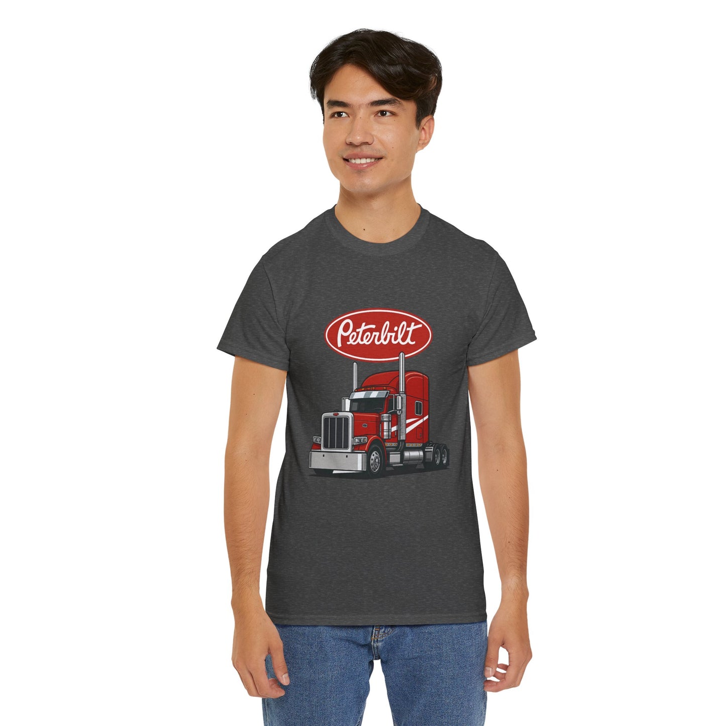 Peterbilt Red Semi Truck Graphic T-Shirt — Trucker Tee for Drivers & Fans