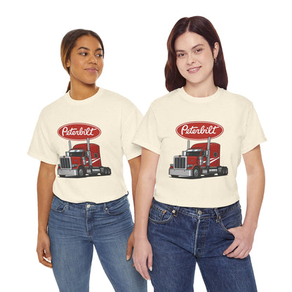 Peterbilt Red Semi Truck Graphic T-Shirt — Trucker Tee for Drivers & Fans