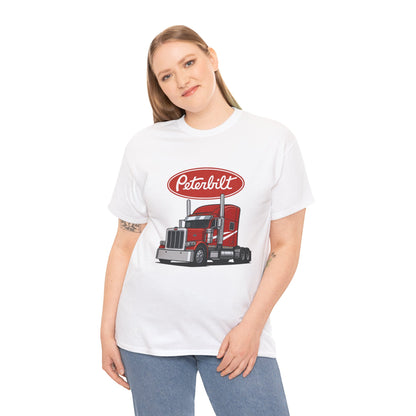 Peterbilt Red Semi Truck Graphic T-Shirt — Trucker Tee for Drivers & Fans