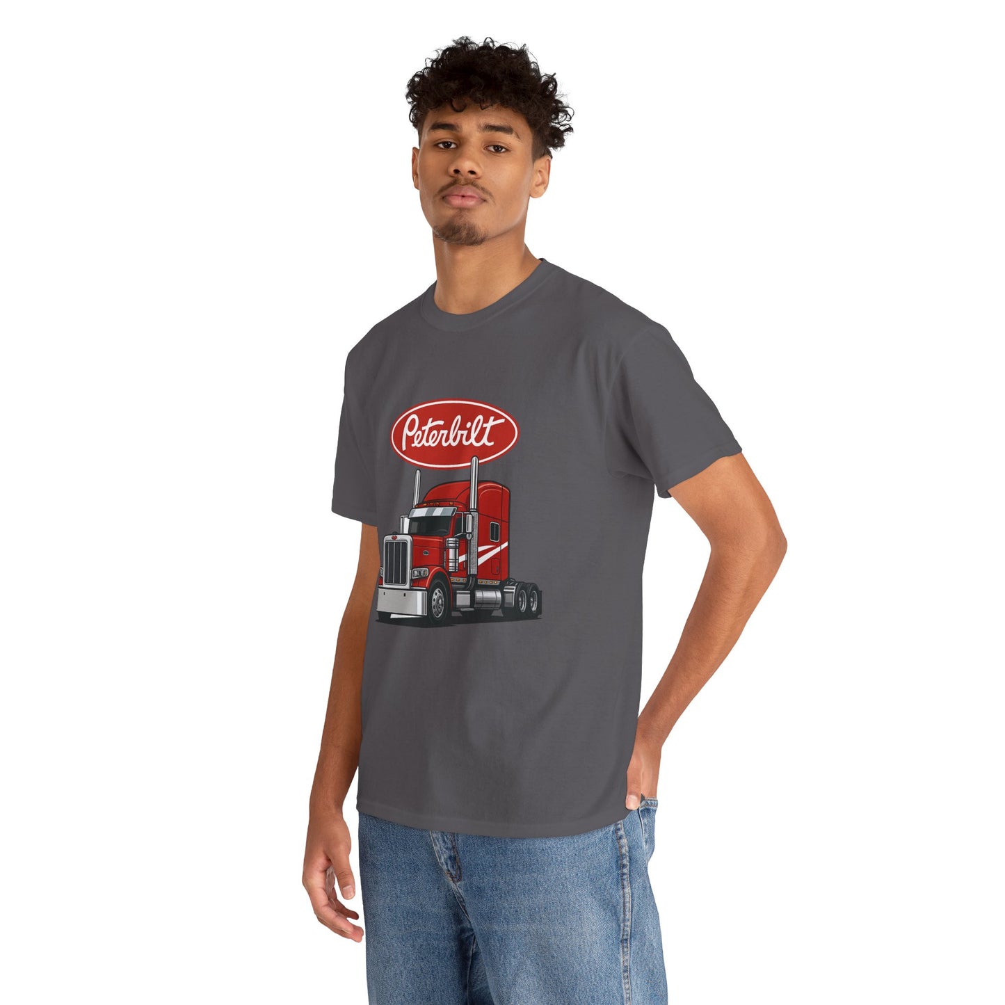 Peterbilt Red Semi Truck Graphic T-Shirt — Trucker Tee for Drivers & Fans