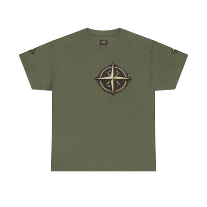 Midnight Freight Club Trucker Tee — "Born After Midnight" Vintage Compass Design