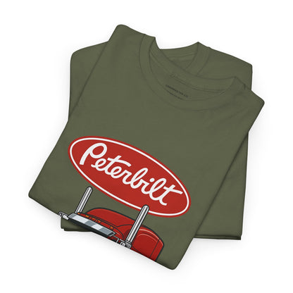 Peterbilt Red Semi Truck Graphic T-Shirt — Trucker Tee for Drivers & Fans