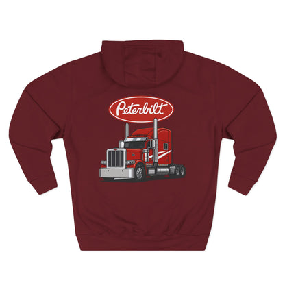 Peterbilt Red Truck Hoodie - Logo Fleece Pullover for Truckers & Fans
