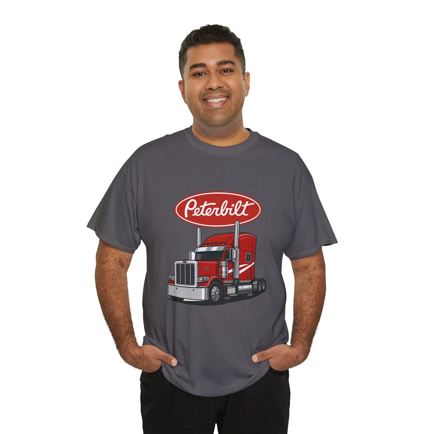 Peterbilt Red Semi Truck Graphic T-Shirt — Trucker Tee for Drivers & Fans