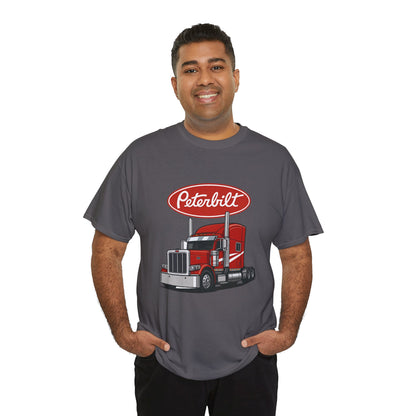 Peterbilt Red Semi Truck Graphic T-Shirt — Trucker Tee for Drivers & Fans
