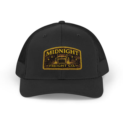 Midnight Freight Co. Trucker Cap — Vintage Patch Mesh Snapback Hat