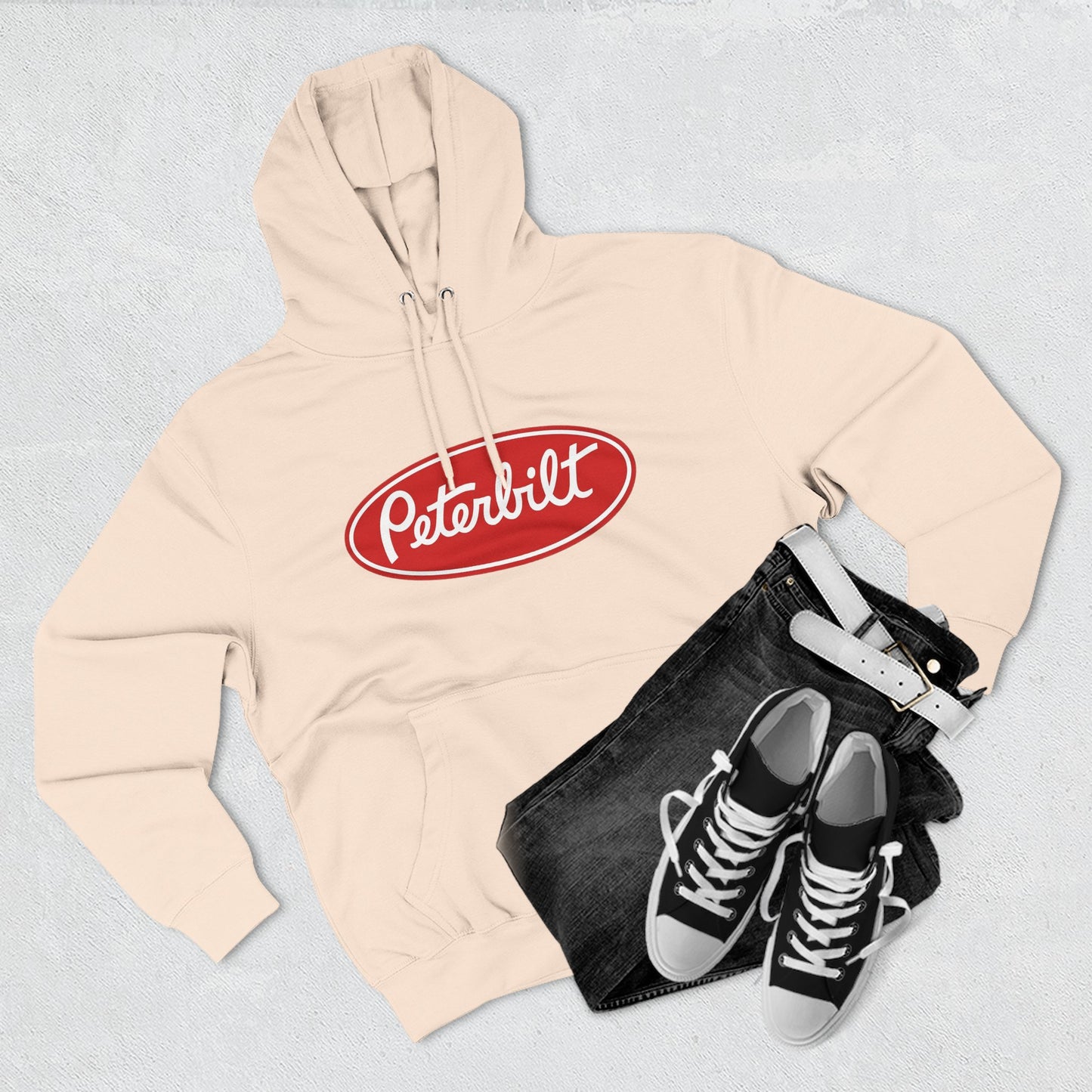 Peterbilt Red Truck Hoodie - Logo Fleece Pullover for Truckers & Fans