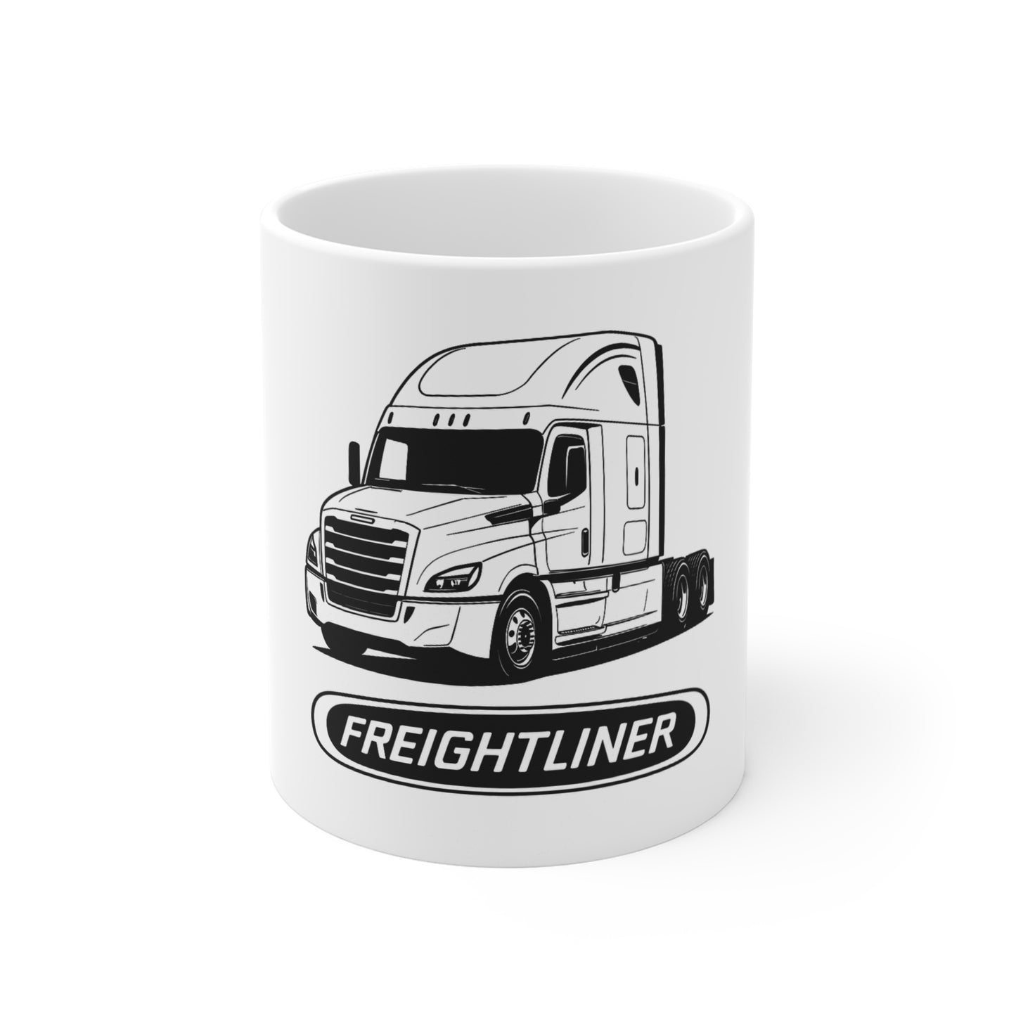 Freightliner Semi Truck Mug — 11oz Trucker Coffee Cup