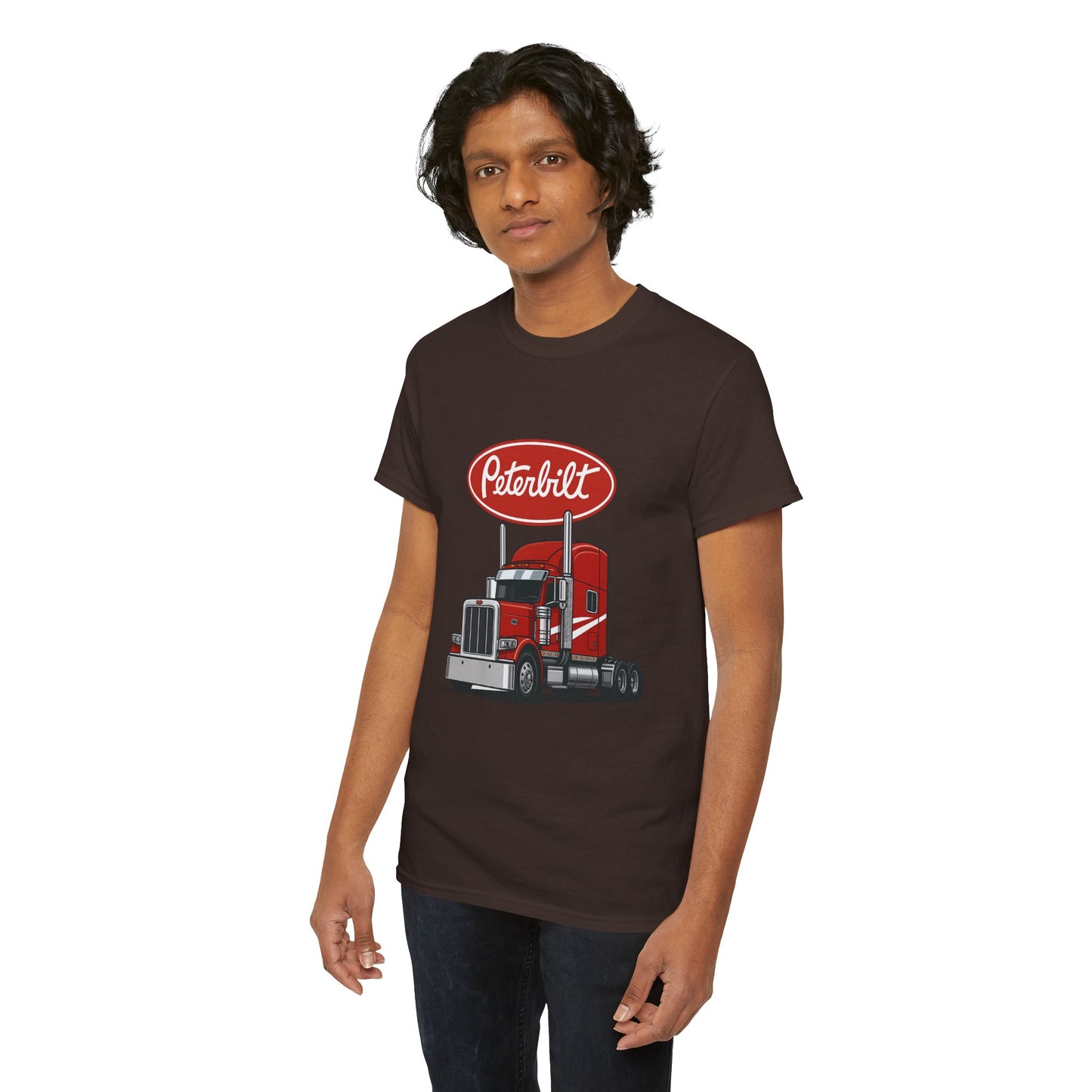 Peterbilt Red Semi Truck Graphic T-Shirt — Trucker Tee for Drivers & Fans
