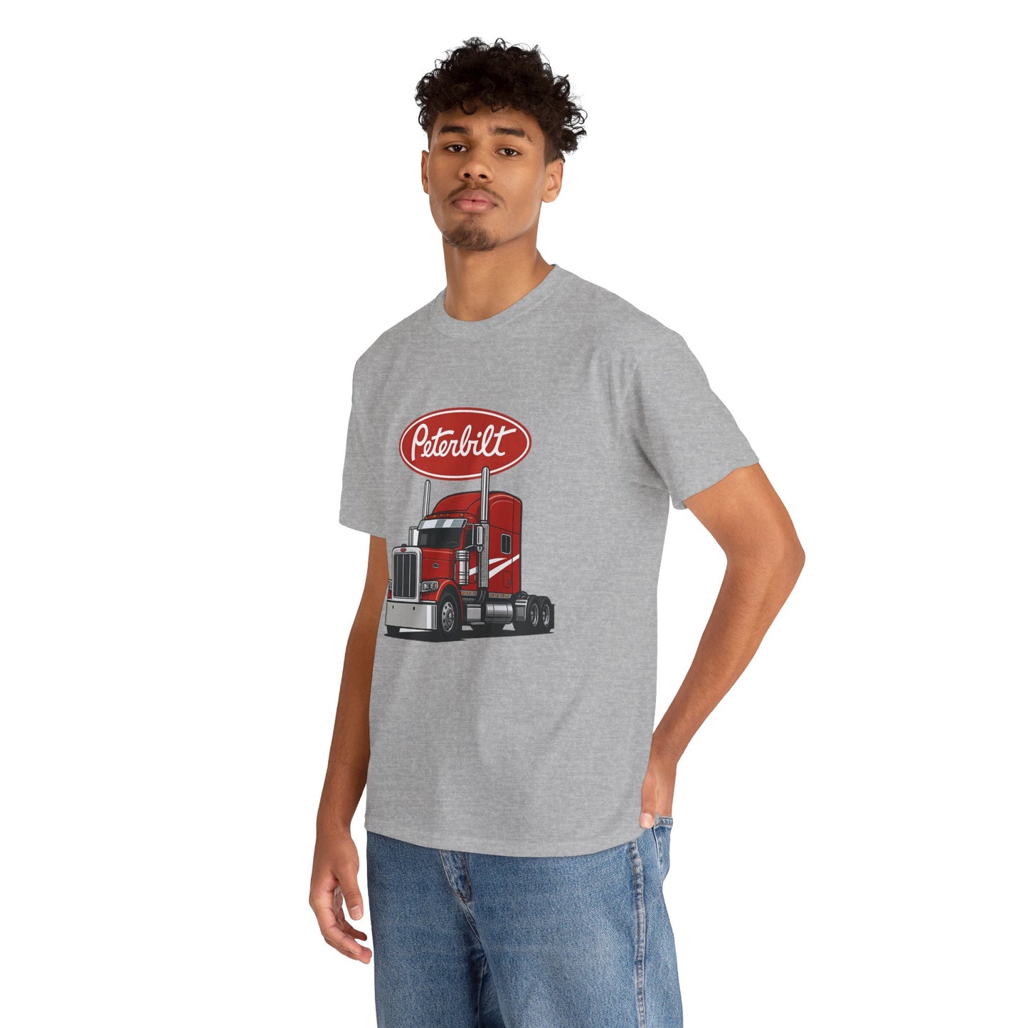 Peterbilt Red Semi Truck Graphic T-Shirt — Trucker Tee for Drivers & Fans