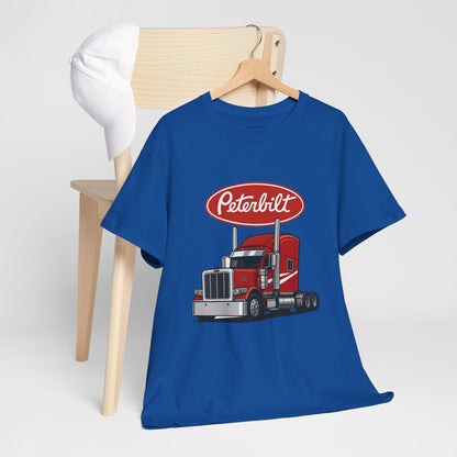 Peterbilt Red Semi Truck Graphic T-Shirt — Trucker Tee for Drivers & Fans