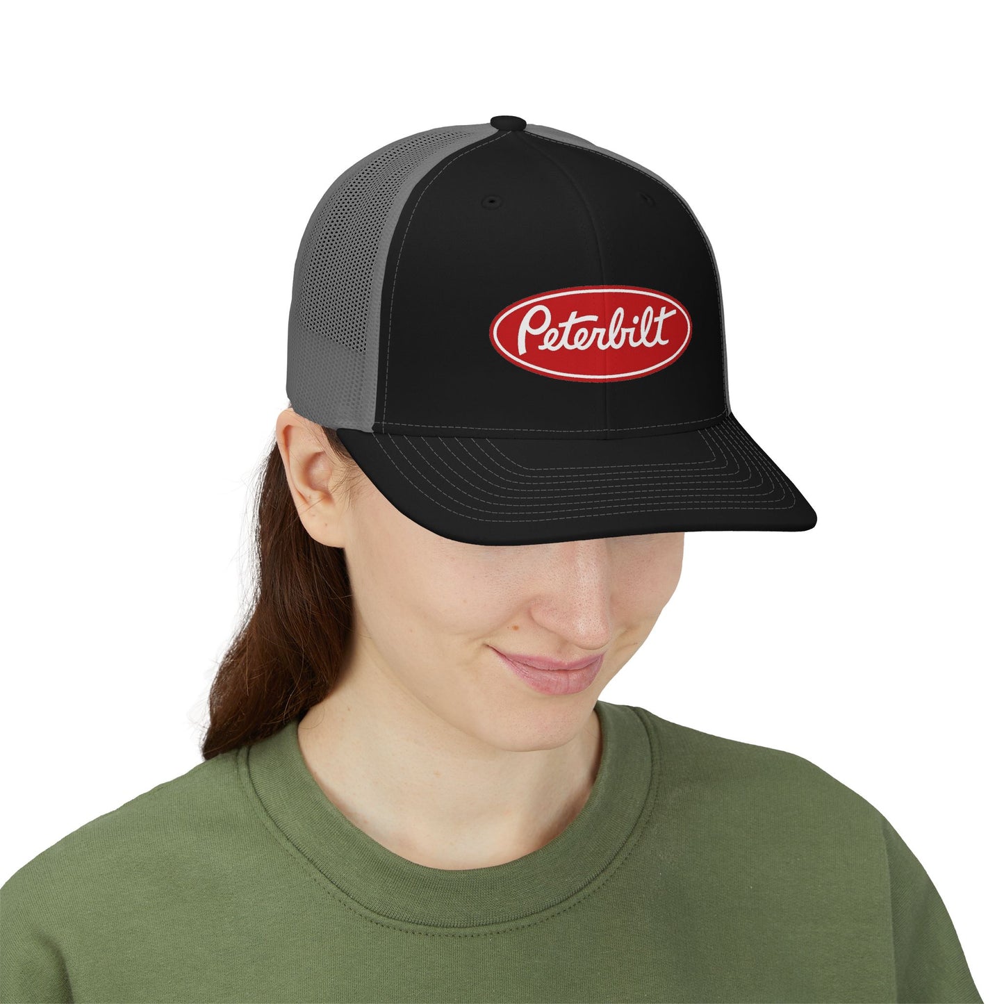 Peterbilt Trucker Cap - Embroidered Logo Snapback Hat