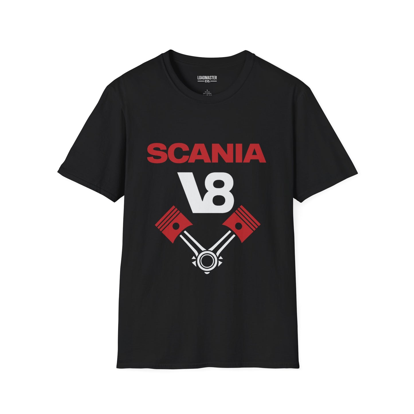 Scania V8 Engine T-Shirt — Trucker Vintage Motor Piston Tee