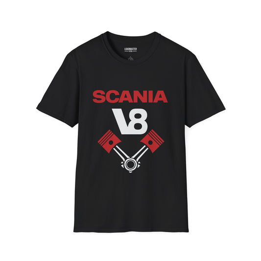 Scania V8 Engine T-Shirt — Trucker Vintage Motor Piston Tee