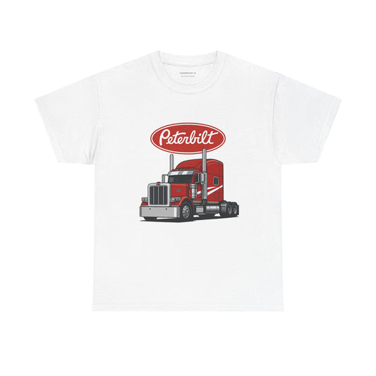 Peterbilt Red Semi Truck Graphic T-Shirt — Trucker Tee for Drivers & Fans