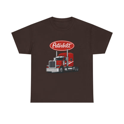Peterbilt Red Semi Truck Graphic T-Shirt — Trucker Tee for Drivers & Fans