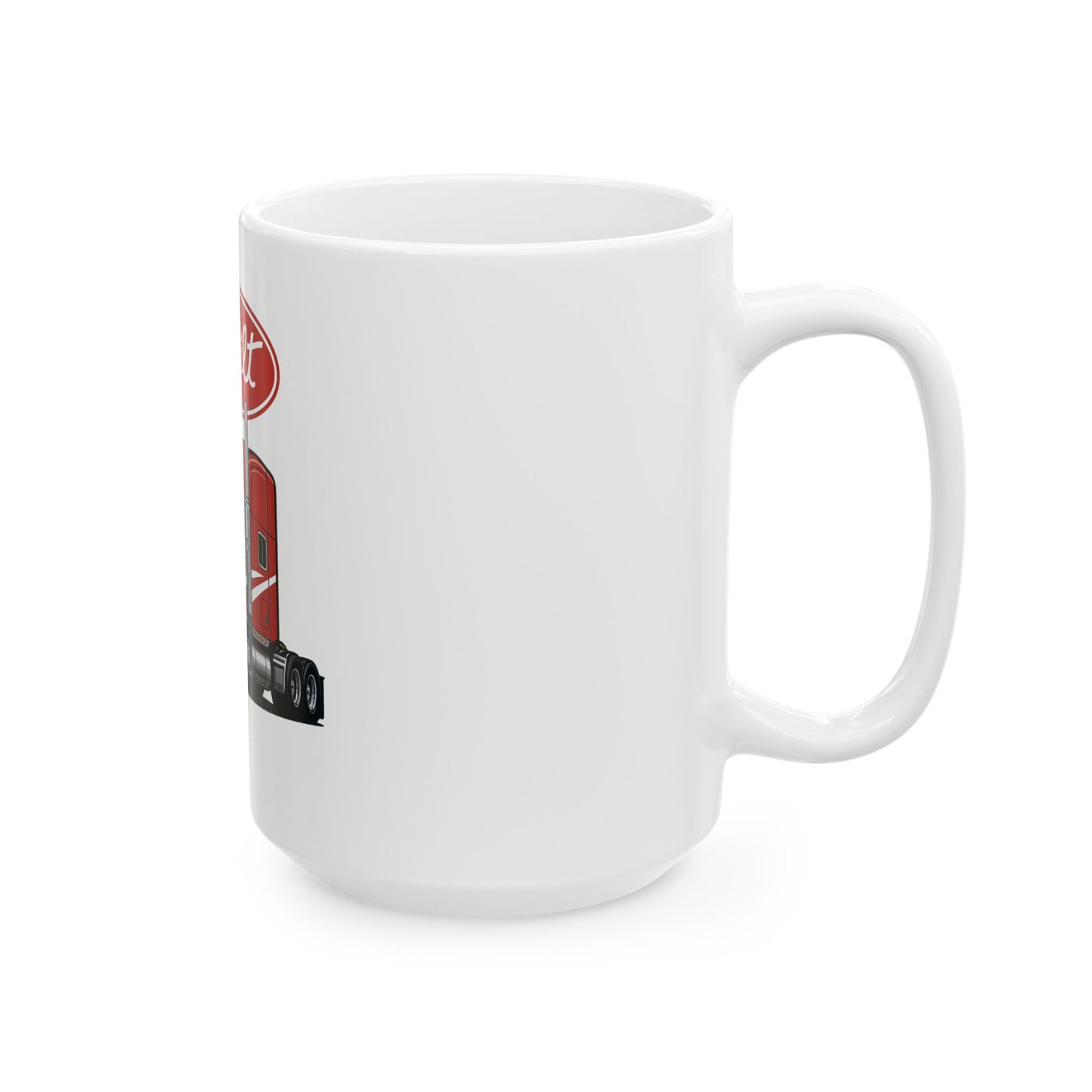 Peterbilt Red Semi Truck Ceramic Mug — 11oz & 15oz Coffee Cup