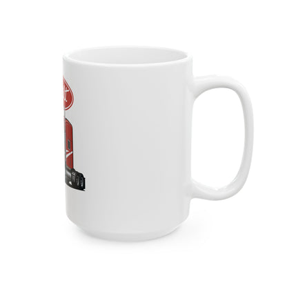 Peterbilt Red Semi Truck Ceramic Mug — 11oz & 15oz Coffee Cup