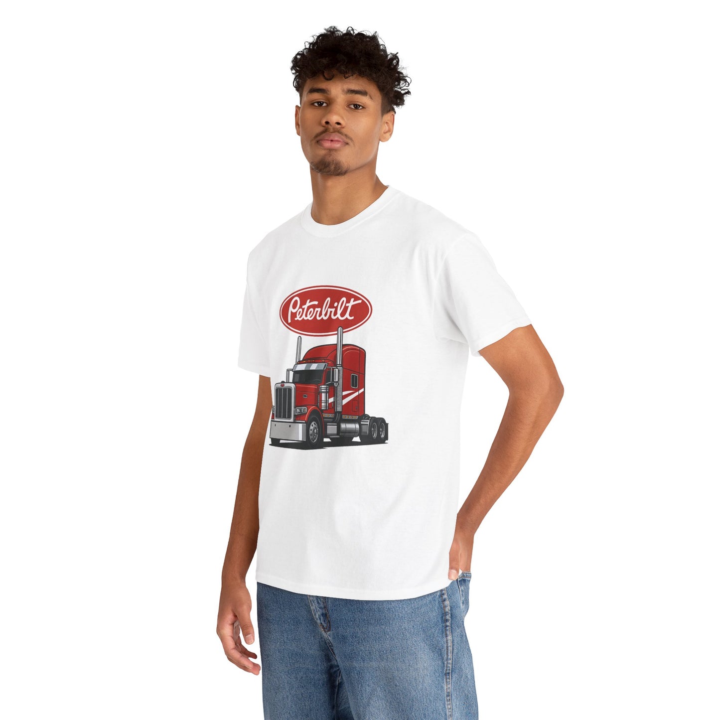 Peterbilt Red Semi Truck Graphic T-Shirt — Trucker Tee for Drivers & Fans