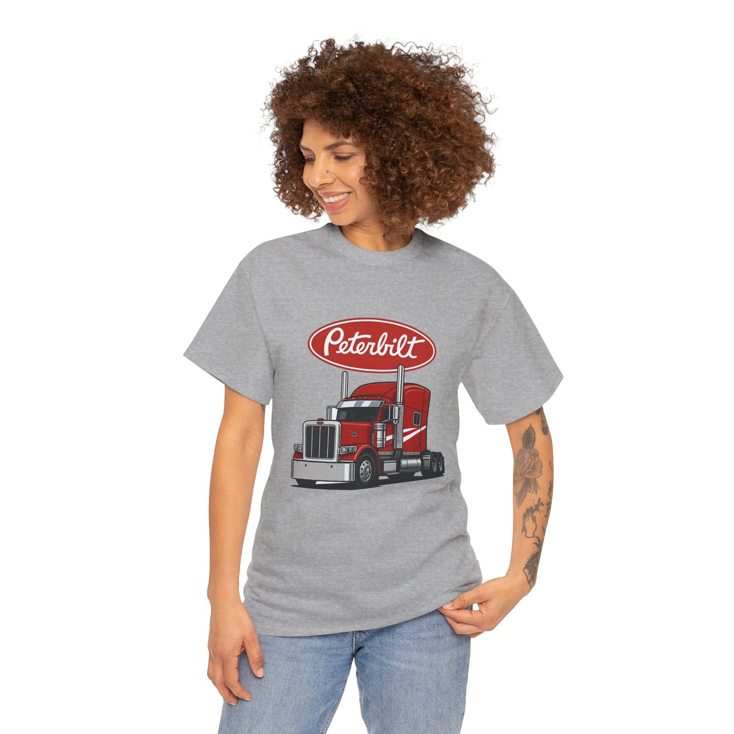 Peterbilt Red Semi Truck Graphic T-Shirt — Trucker Tee for Drivers & Fans
