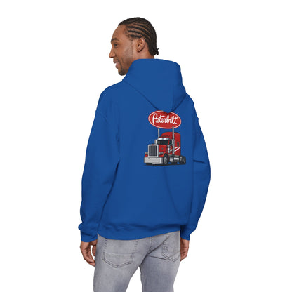 Peterbilt Logo Truck Hoodie — Red Semi-Truck Graphic Hooded Sweatshirt