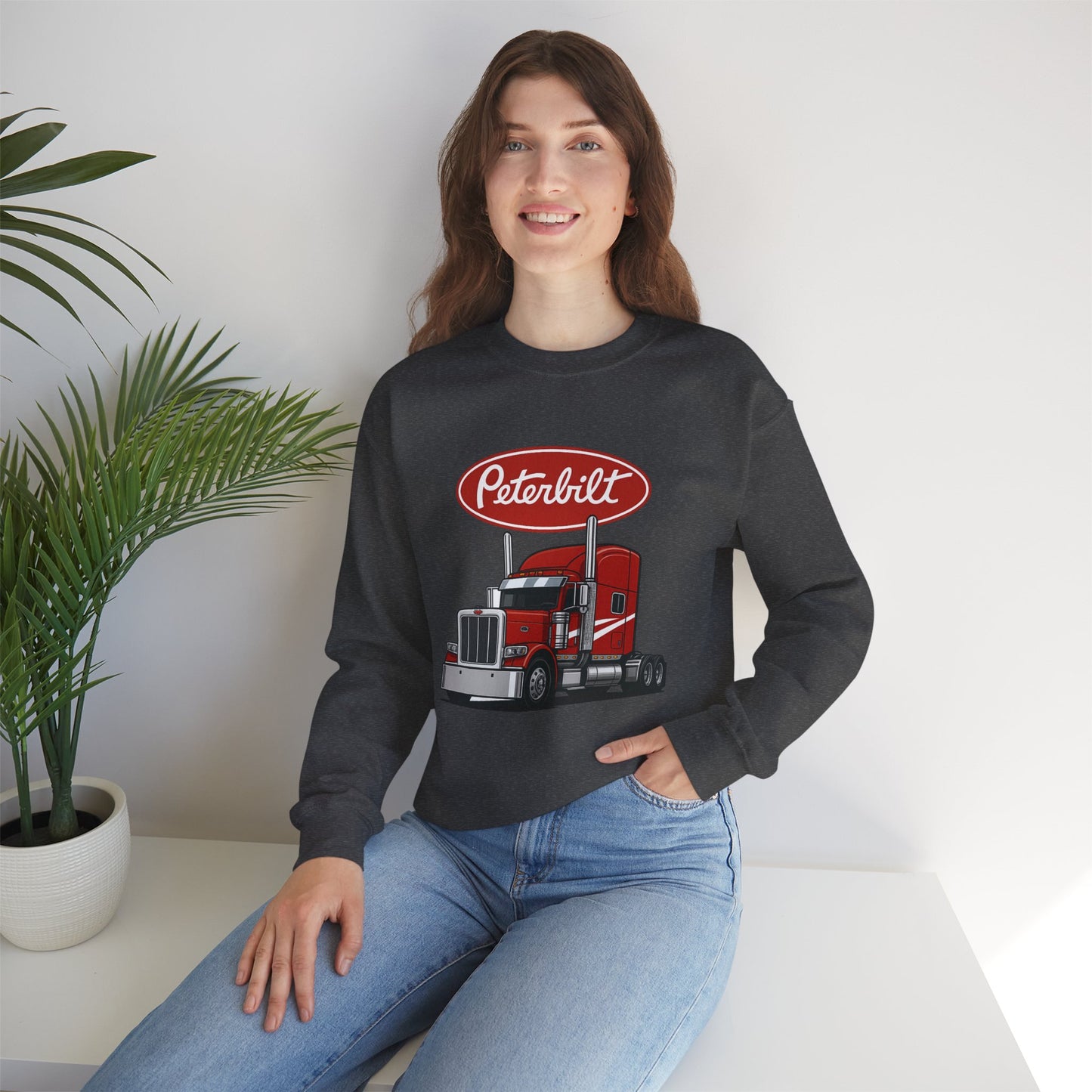 Peterbilt Red Semi Truck Crewneck Sweatshirt