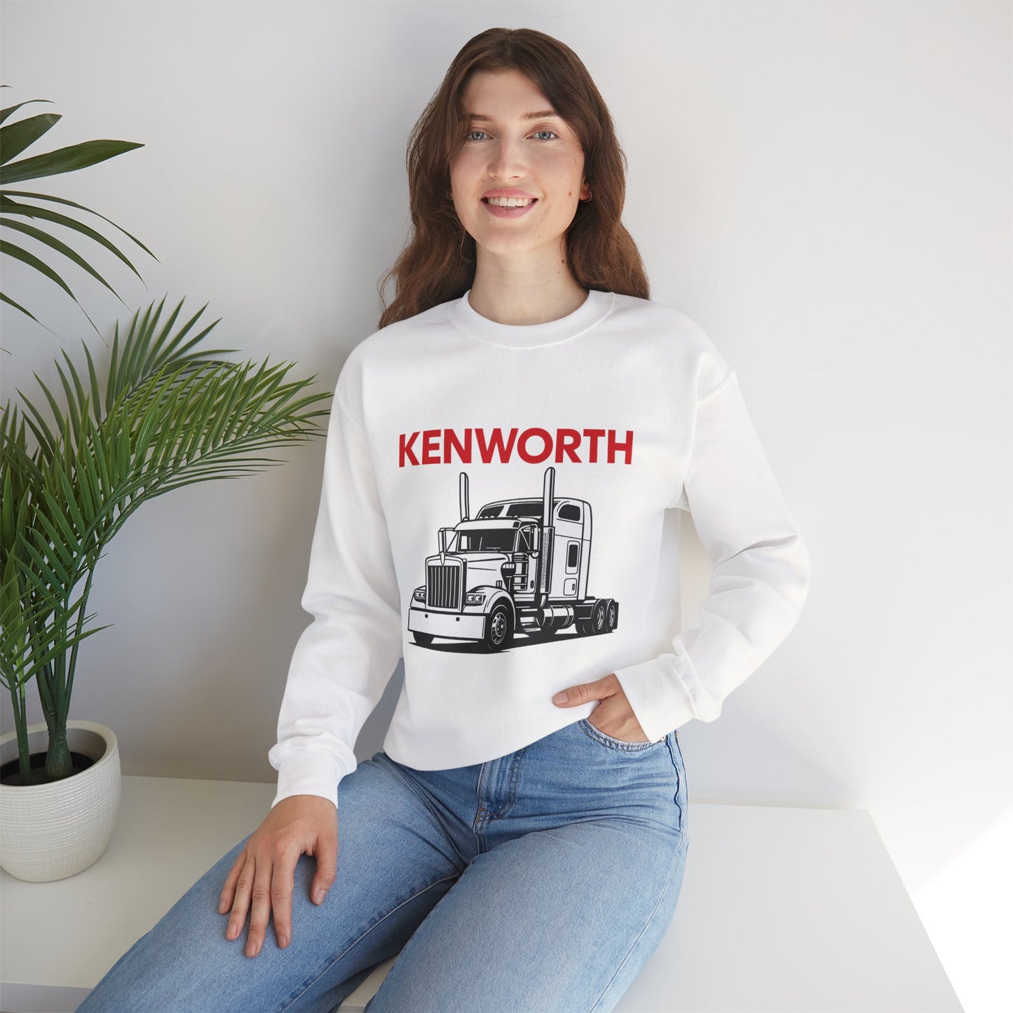 Kenworth Semi Truck Crewneck Sweatshirt — Classic Trucker Graphic