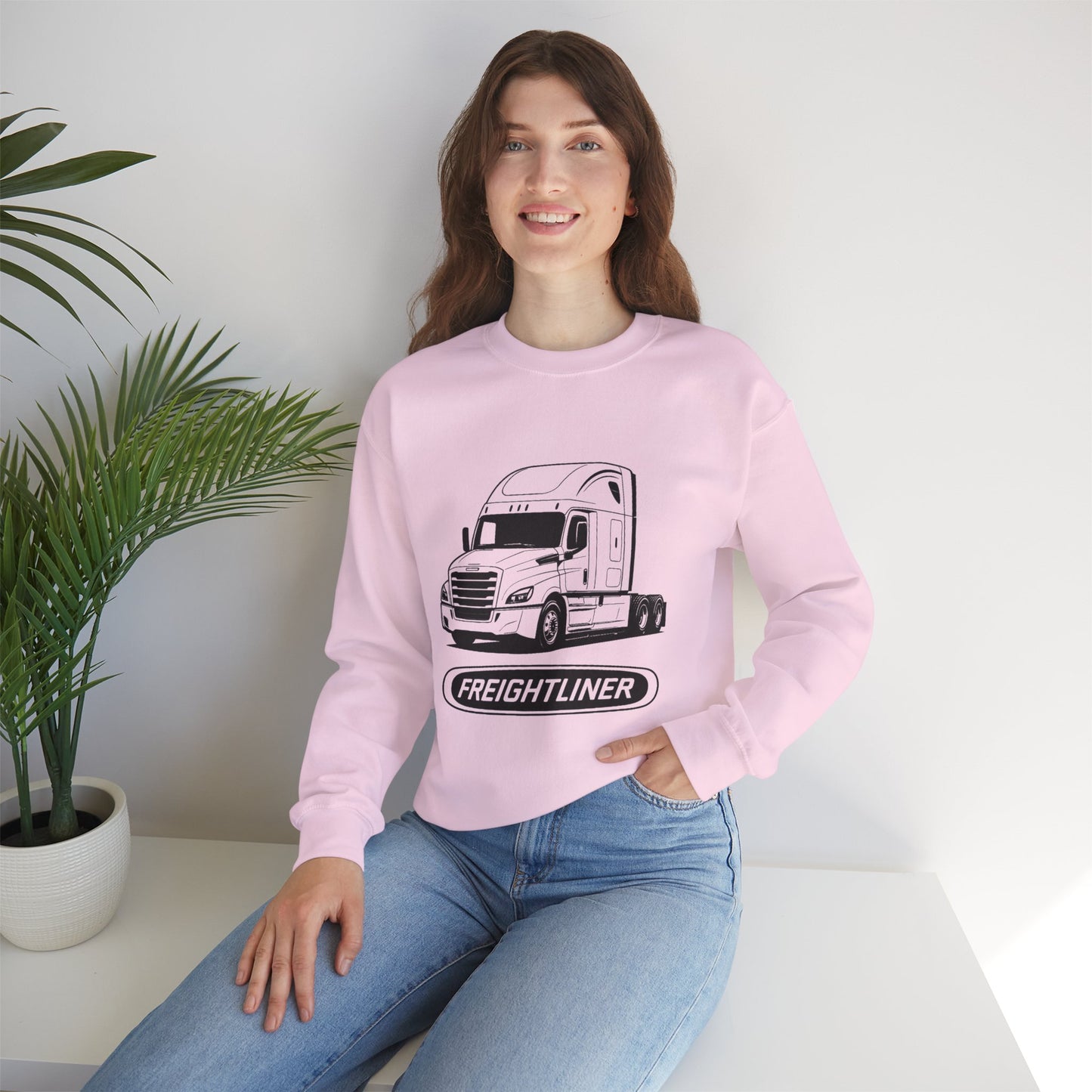 Freightliner Semi Truck Crewneck Sweatshirt — Logo Truck Driver Gift